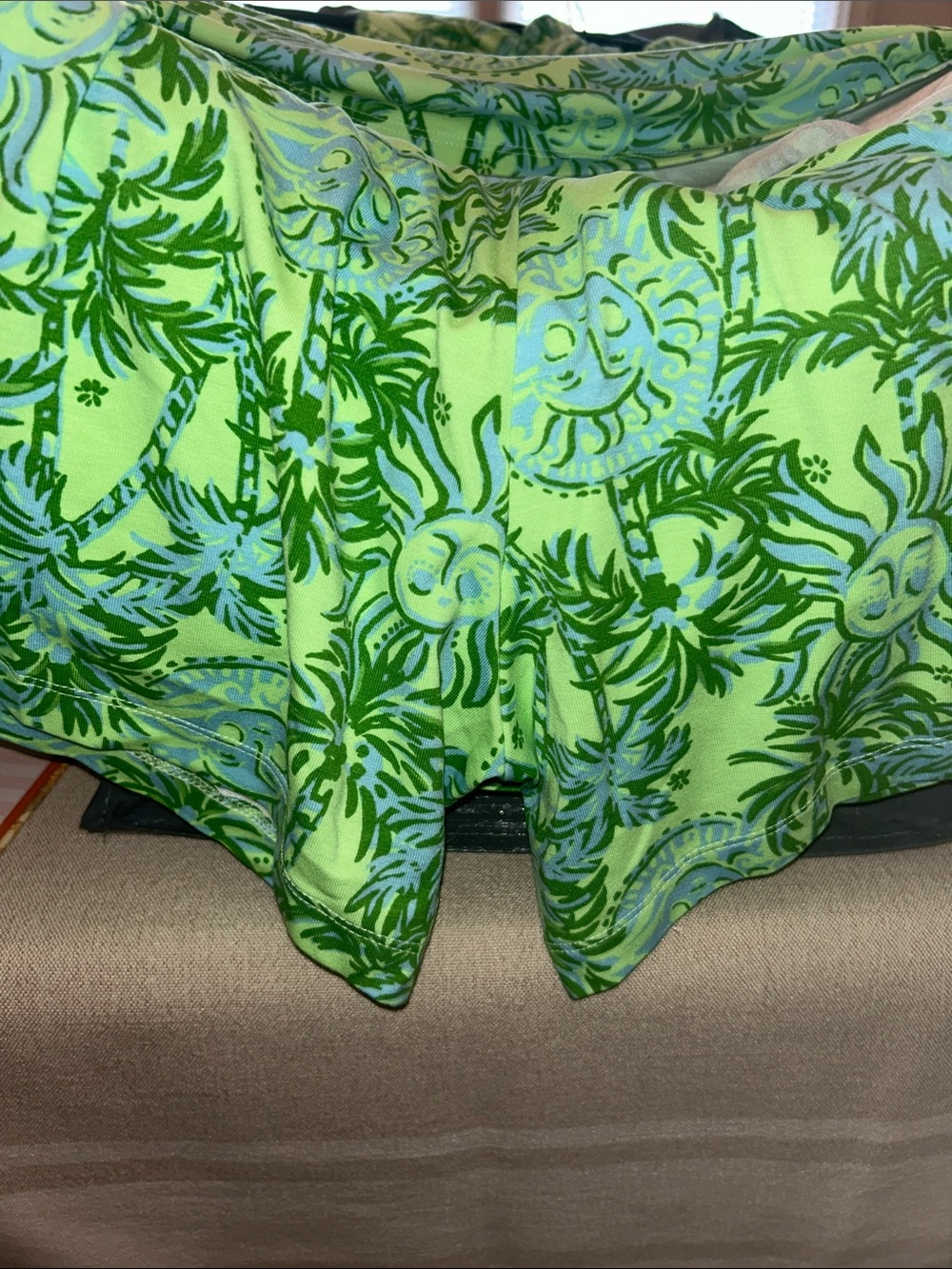 Lilly Pulitzer Lime Green and Light Blue Palm Print Dress - Picture 7 of 11